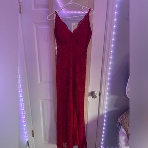 prom dress! size 1! sparkly red long and tight with corset details